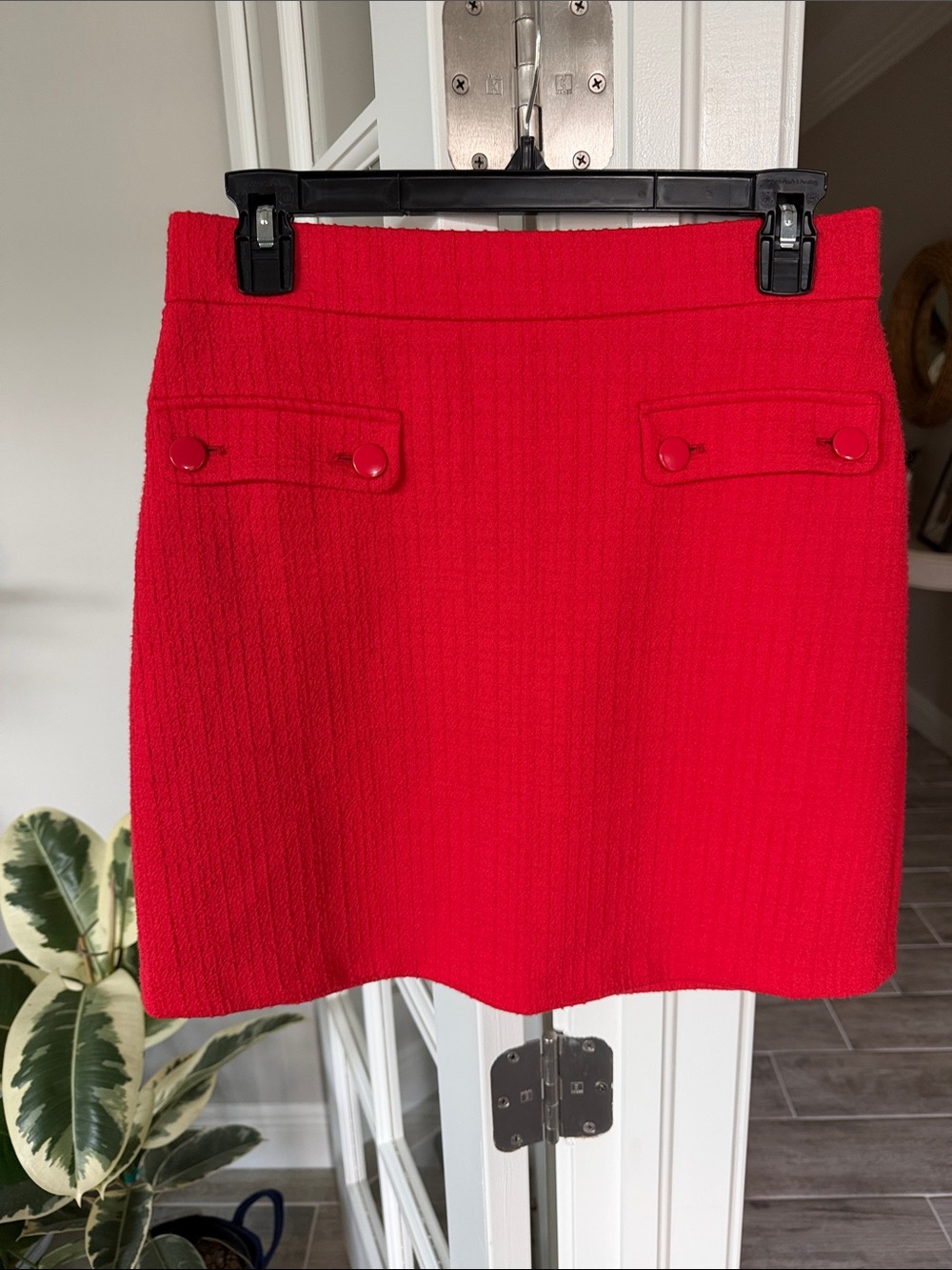 LOFT Red Bouclé Mini Skirt - Classic Women's Skirt SP